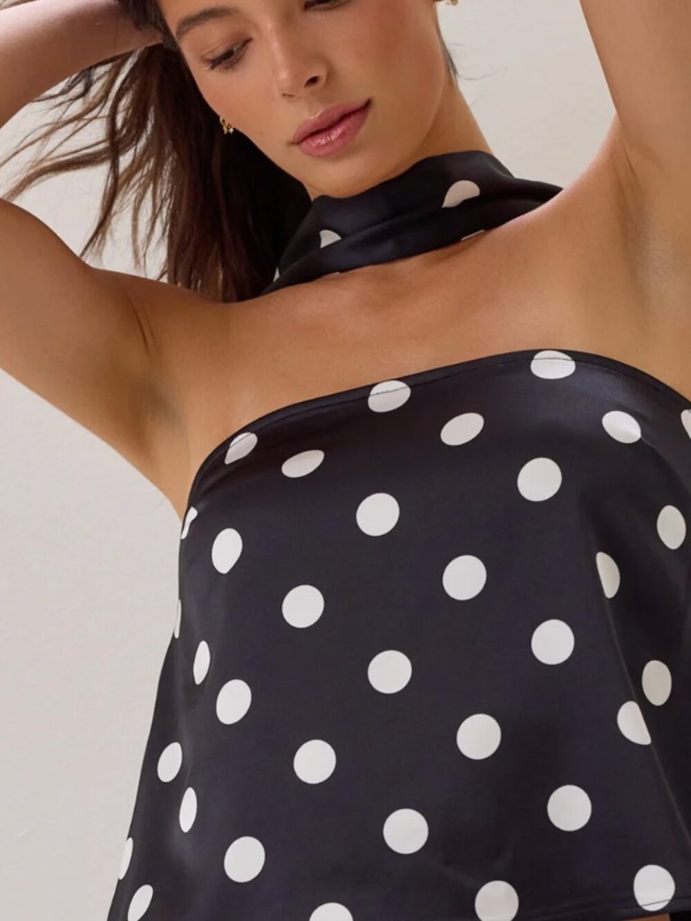 Nancie Polka Dot Scarf Top